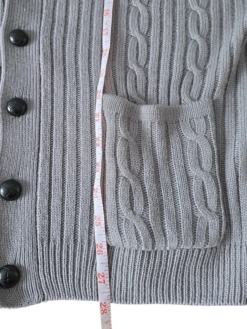 Vintage John Blair Gray Cable Knit Cardigan GrandpaCore Men's M